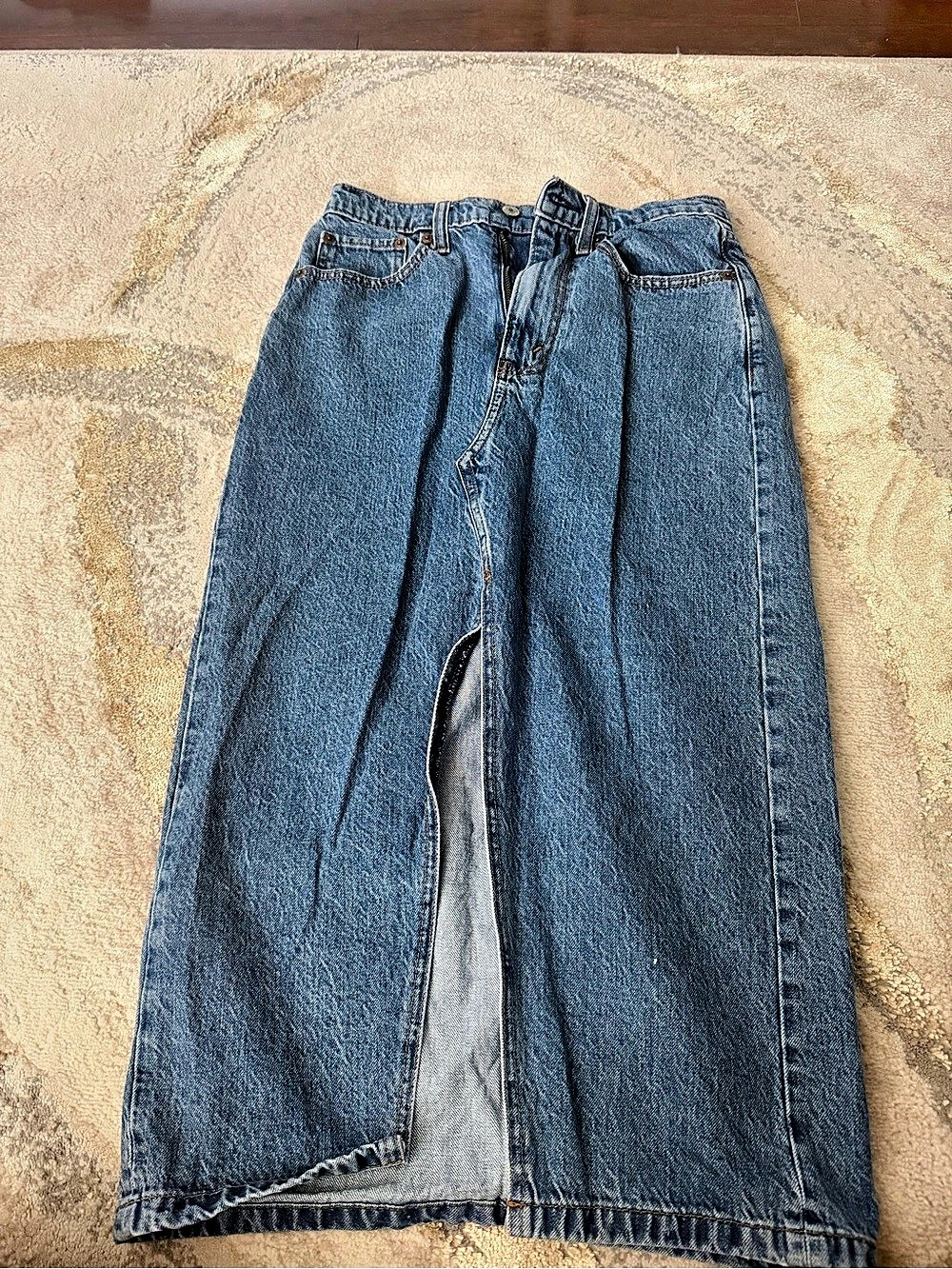 Abercrombie & Fitch High Rise Jean skirt Waist 24 Blue